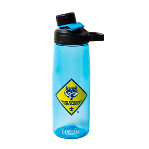 Camelbak 25oz Chute Water Bottle in blue with Cub Scouts logo