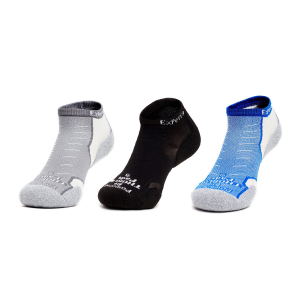 Thorlo Experia TECHFIT Light Cushion Low-Cut Socks, Gray, Royal Blue, Black - S-XL - Ultra Lightweight Crew Socks